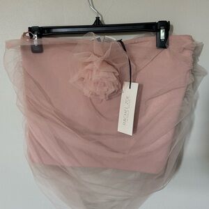 Cute blush pink tube top with tool rose